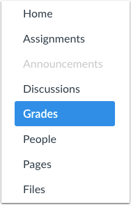 Screenshot of Grades button in CarmenCanvas.